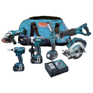 Työkalusarja  Makita DLX6002 (DHP458 + DJR181 + DSS61 + DTD146 + DGA452 + STEXBML801); 18 V; 3x3,0 Ah akku