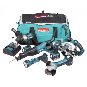Työkalusarja Makita DLX6043T (DTD152 + DHP451 + DSS610 + DGA452 + DJR186 + DML185); 18 V; 3x5,0 Ah akku