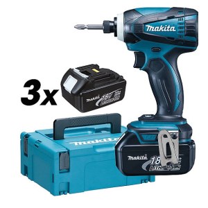 Iskuruuvinväännin Makita DTD146RF3J; 18 V; 3x3,0 Ah akku
