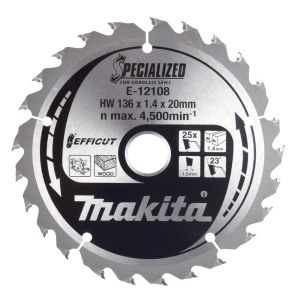 Katkaisulaikka Makita E-12108; 136x1,4x20 mm; Z25; 23°