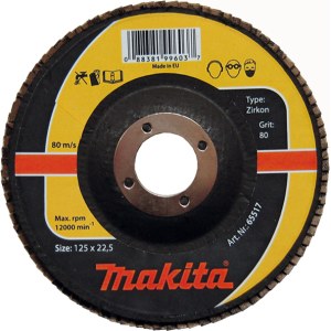 Lamellihiomalaikka  Makita P-65517; 125x22,5 mm; K80