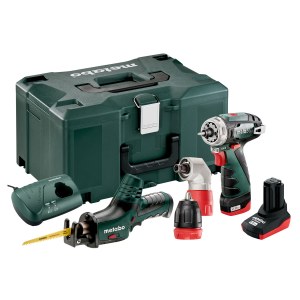 Työkalusarja Metabo Combo (PowerMaxx BS Quick Basic + PowerMaxx ASE); 10,8 V; 1x2,0 Ah, 1x4,0 Ah akku