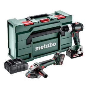Akkukonesarja Metabo (BS 18 LT BL + WB 18 LT BL 11-125 QUICK); 18 V; 2x5,2 Ah akku