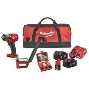 Työkalusarja Milwaukee M18 FPP2BH-523B POWERPACK (FMTIW2F12 M18 FUEL + UCL M12); 18/12 V; 2x5,0 Ah; 1x2,0 Ah akku