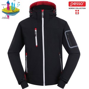 Softshell -takki Pesso Monopoly pehmeällä TPU vuorella; S; musta
