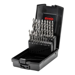 Metalliporanteräsarja  Ruko ULTIMATECUT FLOWSTEP; DIN 338; HSS-Co; 1-10 mm; 19 kpl.