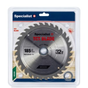 Katkaisuterä puulle Specialist Wood; 185x1,4x30/20/16 mm; Z32