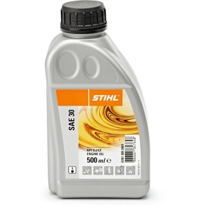 Öljy Stihl SAE 30; 0,5 l; puutarhakoneille jossa 4-tahtimoottori