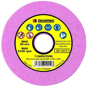 Hiomalaikat penkkihiomakoneille Tecomec ET1190051; 105x3,2x22,2 mm; 1 kpl.