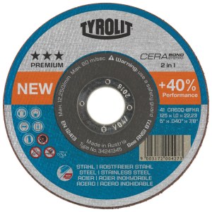 Hiova katkaisulaikka Tyrolit Premium Cerabond 41F; 125 mm