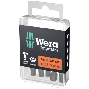 Kärkisarja iskevälle ruuvinvääntimelle Wera WE05057666001; Impaktor; 1/4''; Torx; TX30; 50 mm; 5 kpl.