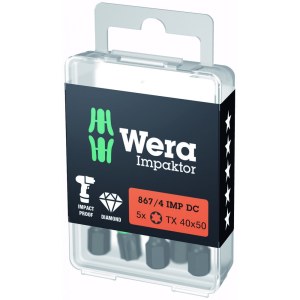 Kärkisarja iskevälle ruuvinvääntimelle Wera WE05057667001; Impaktor; 1/4''; Torx; TX40; 50 mm; 5 kpl.