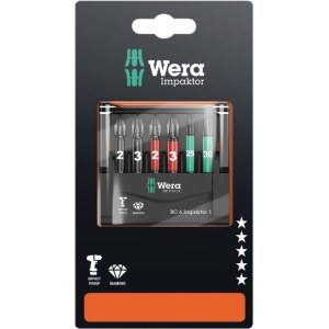 Iskuhylsysarja Wera Bit-Check 6 Impaktor; 6 kpl.