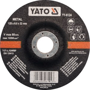 Hiomalaikka Yato YT-6124; 125x6,0x22 mm