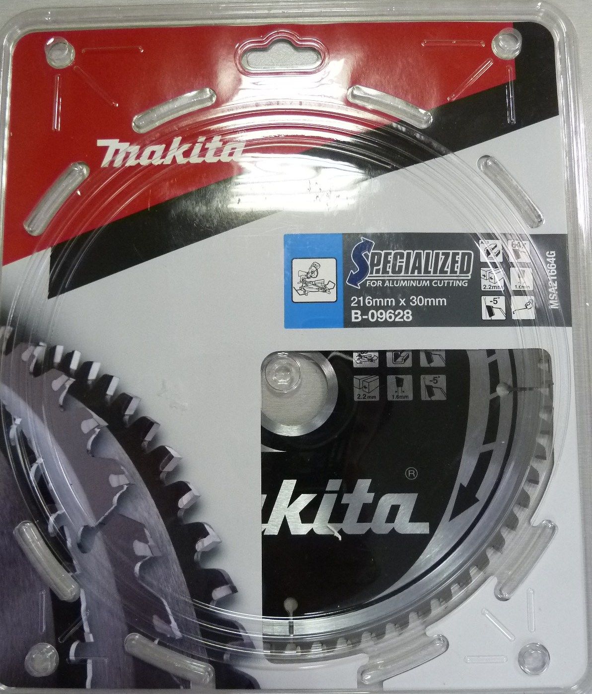 Pöyrösahantetä alumiinille Makita; 216x2,2x30,0 mm; Z64; -5° - B-09628 ...