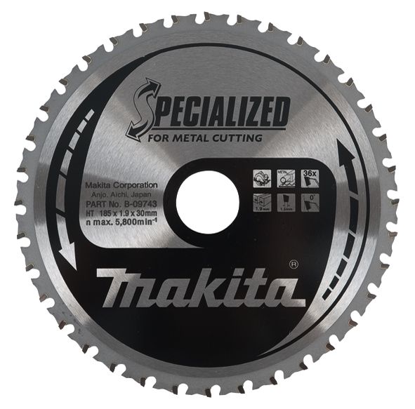 Katkaisulaikka metalli Makita; 185x1,9x30,0 mm; Z36; 0°
