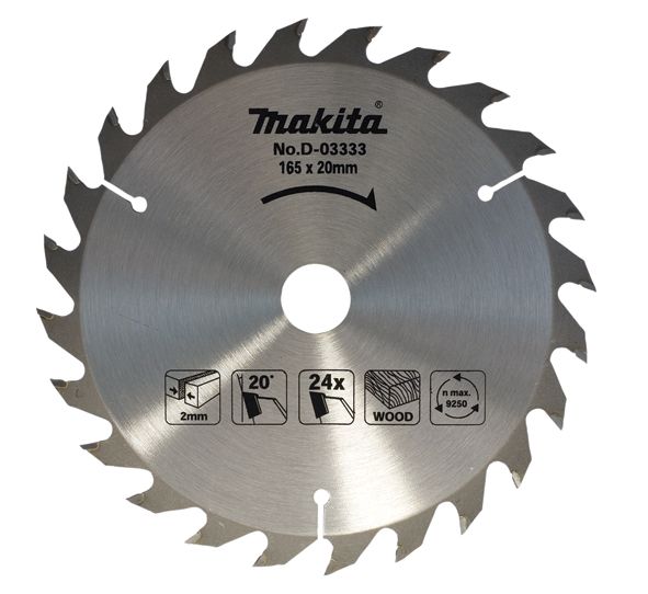 Katkaisuterä puulle Makita; 165x20,0 mm; Z24; 20°