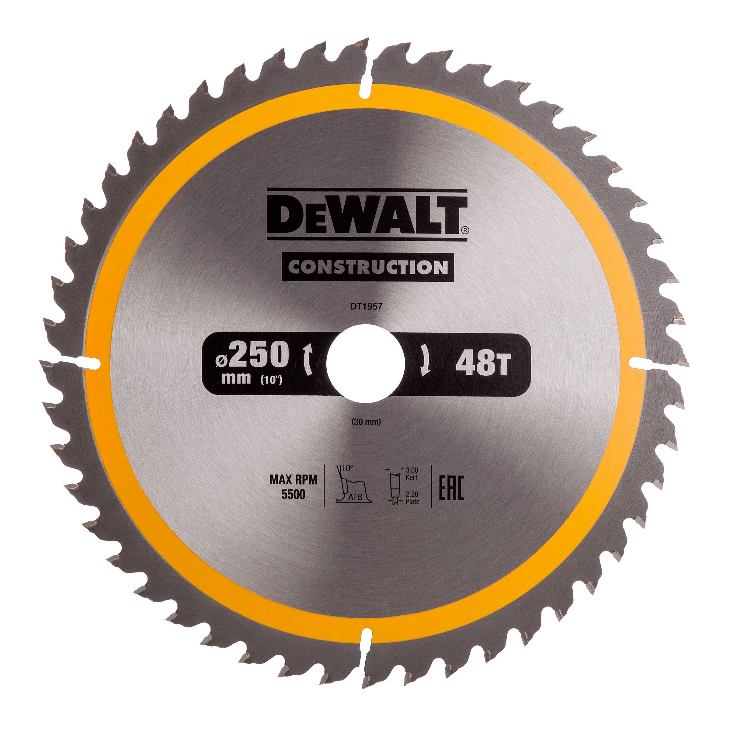 Katkaisulaikka DeWalt; 250x3x30,0 mm; Z48; 10°