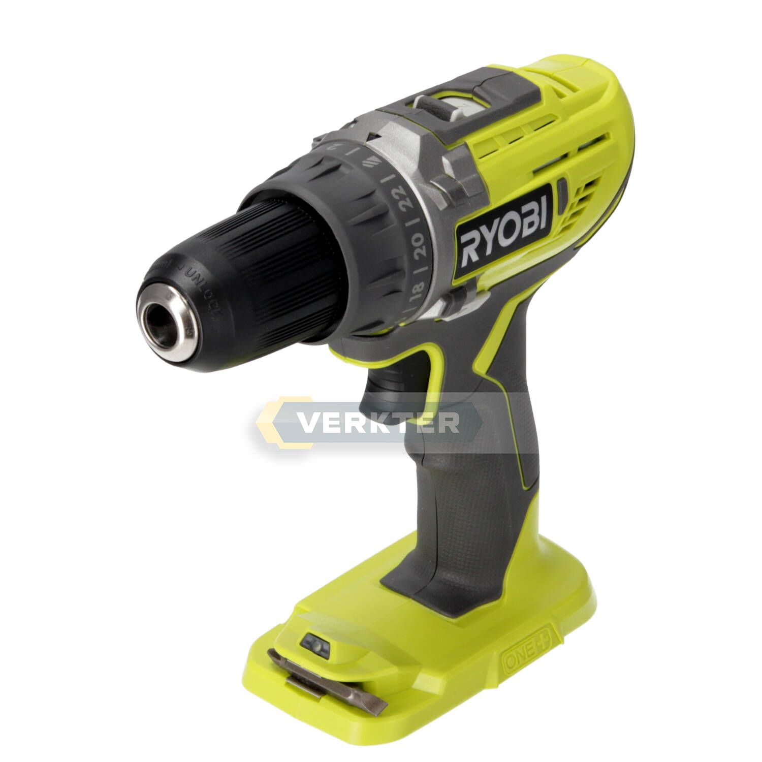 Pora/ruuvinväännin Ryobi R18DD3-0; 18 V (ilman akkua ja laturia)