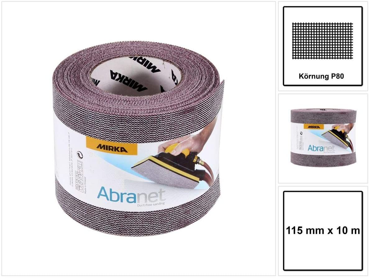 Hiomaverkko seinähiomakoneelle rulla Mirka Abranet 545BY001803R; 115 mm x 10 m; P80