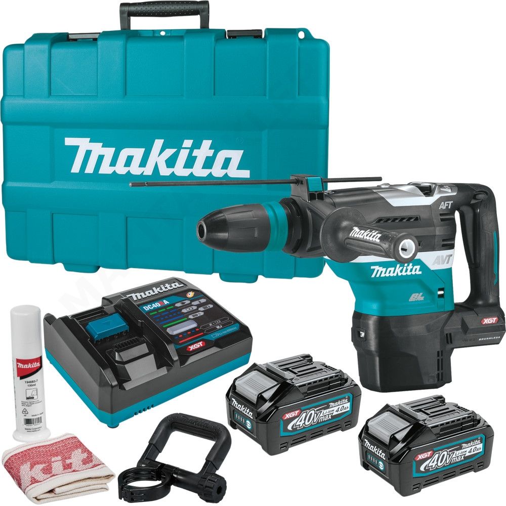 Akkukäyttöinen poravasara Makita HR005GM202; 8,0 J; SDS-Max; 40 V; 2x4,0 Ah akku