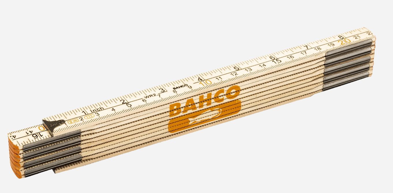 Puinen taitettava viivain Bahco WR2-MM; 2 m