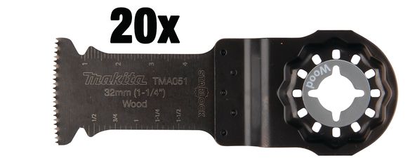 Tarkkuusleikkuuterä Makita B-64858-20; 32 mm; 20 kpl.
