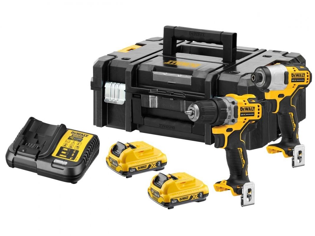 Työkalusarja DeWalt DCK2110L2T-QW (DCD701 + DCF801); 12 V; 2x3,0 Ah akku