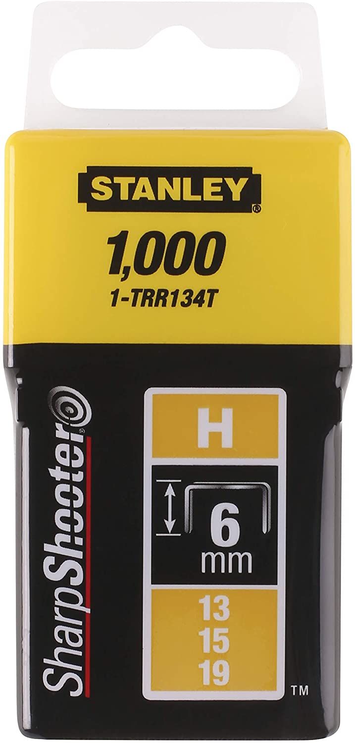 Niitit Stanley; 6 mm; 1000 kpl.; tyyppi H; galvanoitu