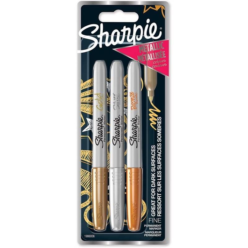 Merkkauskynäsetti Sharpie Metalic Fine; 3 kpl.