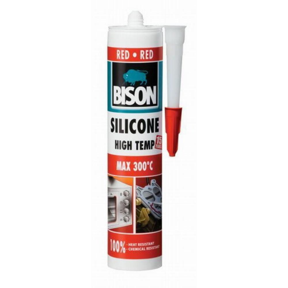 tiivistysmassa Bison 1591380 Silicone Ht; 280 ml; punainen