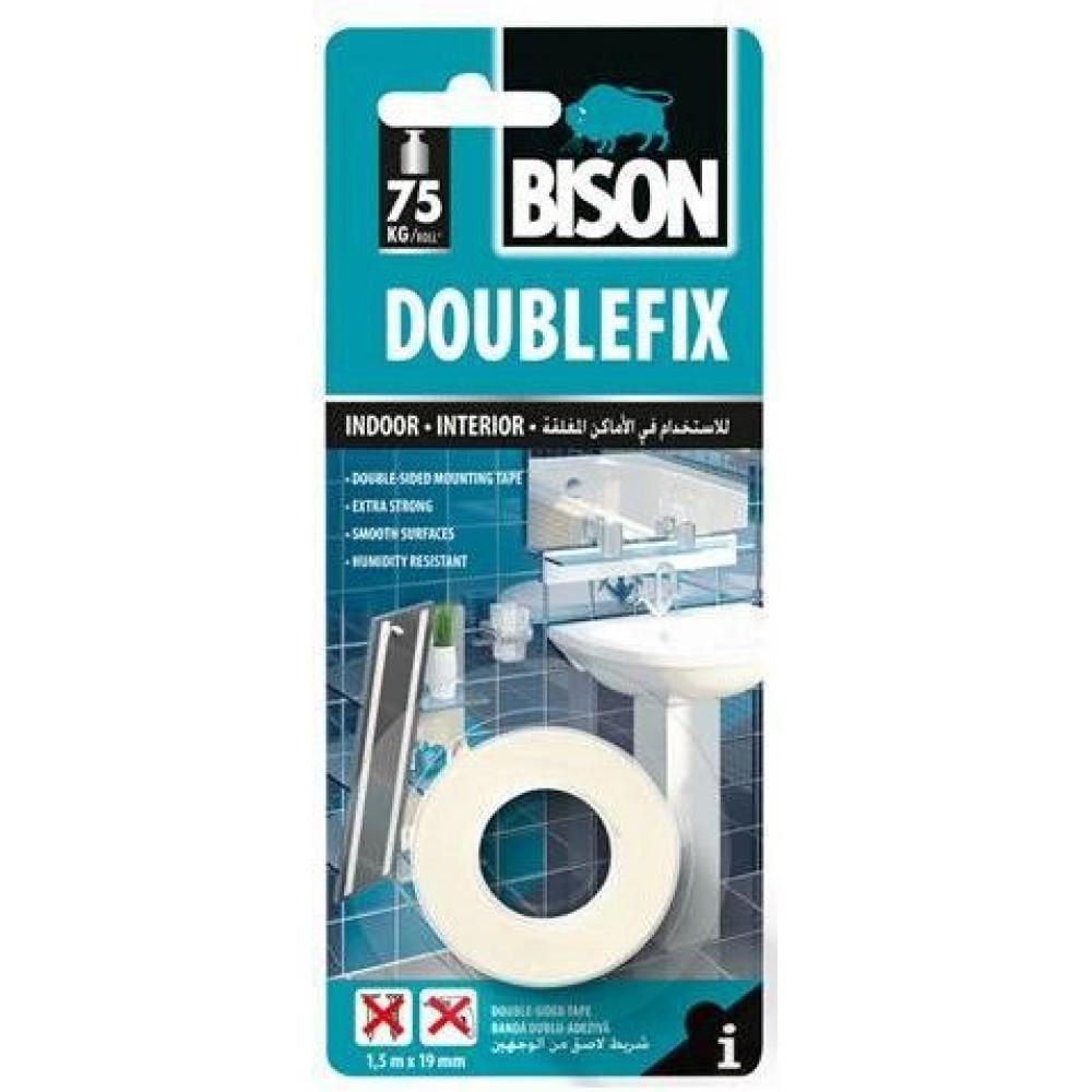 Kaksipuolinen tarttuva teippi Bison 1493045 Double Fix; 19 mm; 1,5 m