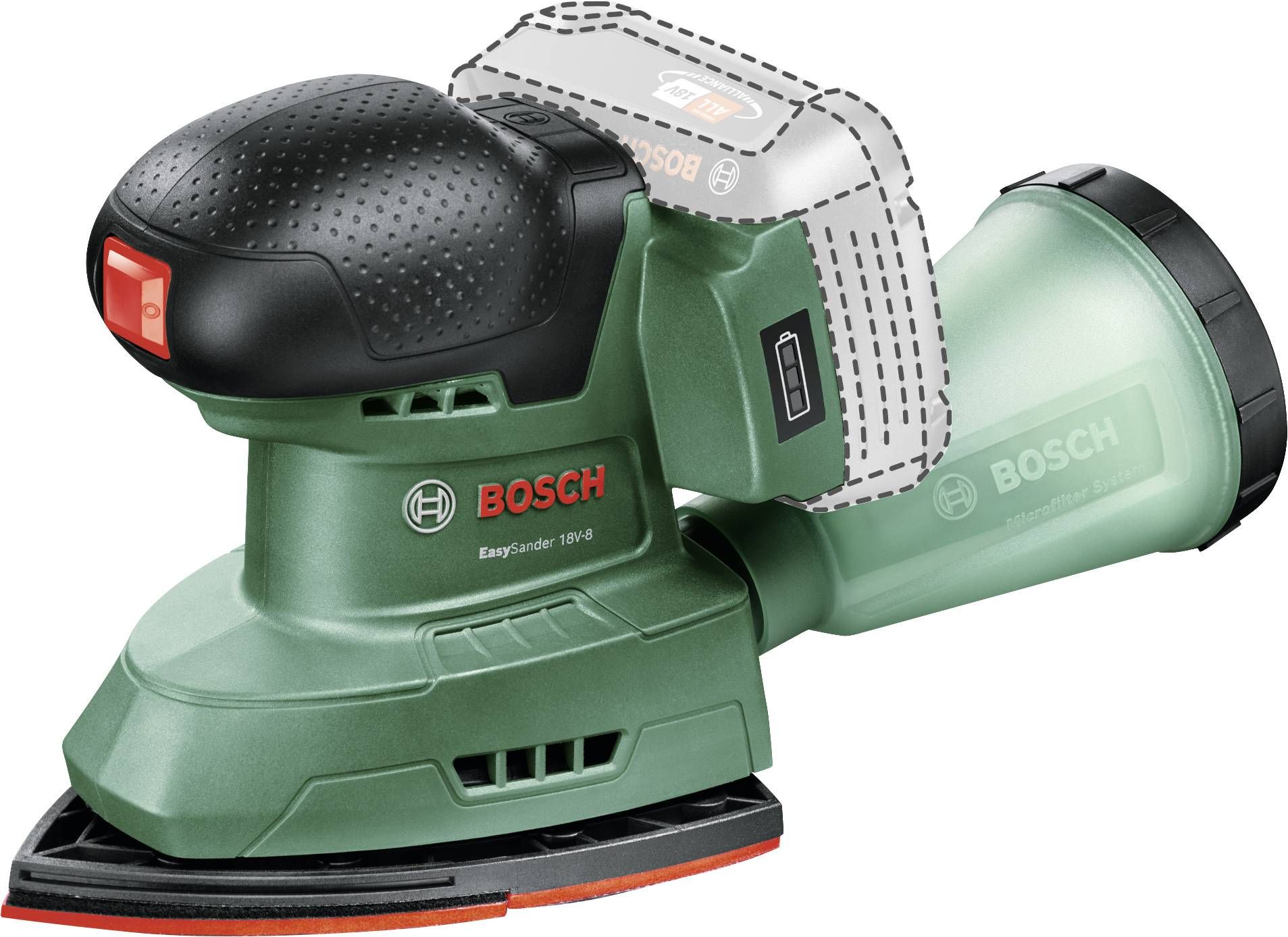 Kärkihiomakone Bosch Easy Sander 18V-8; 18 V (ilman akkua ja laturia)
