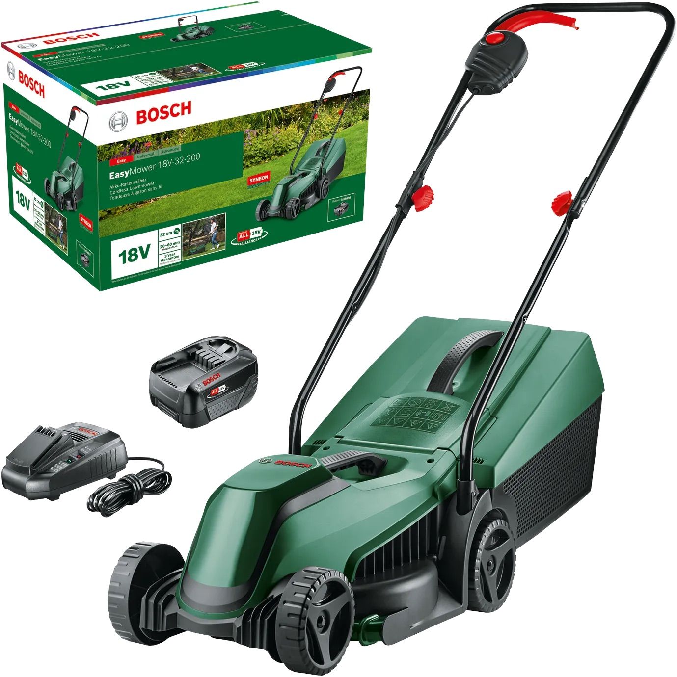 Ruohonleikkuri Bosch Easy Mower 18V-32-200; 18 V; 1x4,0 Ah akku