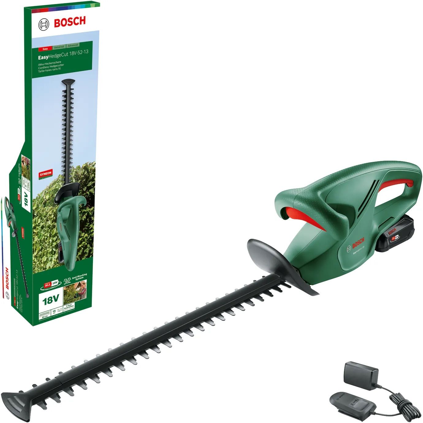 Pensasleikkuri Bosch EasyHedgeCut 18V-52-13; 18 V; 52 cm; 1x2,0 Ah akku