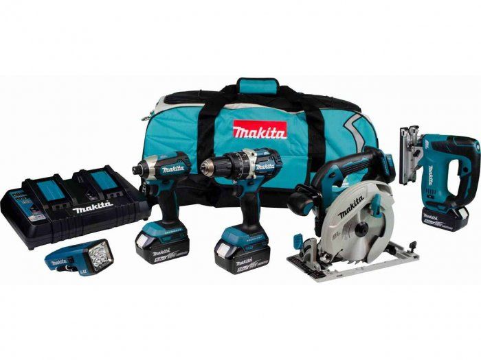 Työkalusarja Makita DLX5043PT (DHP484Z+DHS680Z+DJV182Z+DTD153Z+DML186); 18 V; 3x5,0 Ah...