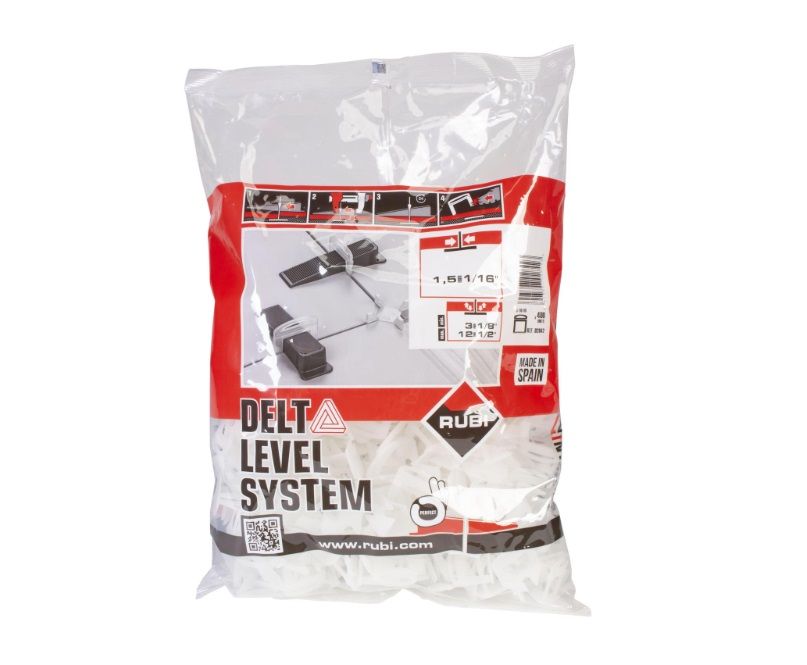 Laatan kulmamääritin Rubi DELTA LEVEL.SYS.; 6-15 mm; 5 mm; 400 kpl.