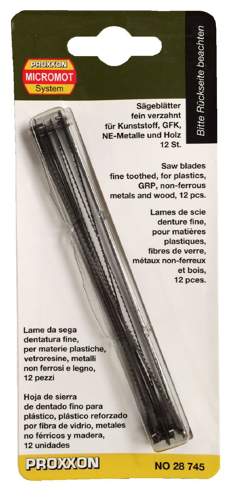 Pistosaha Proxxon 28745; 12 kpl.