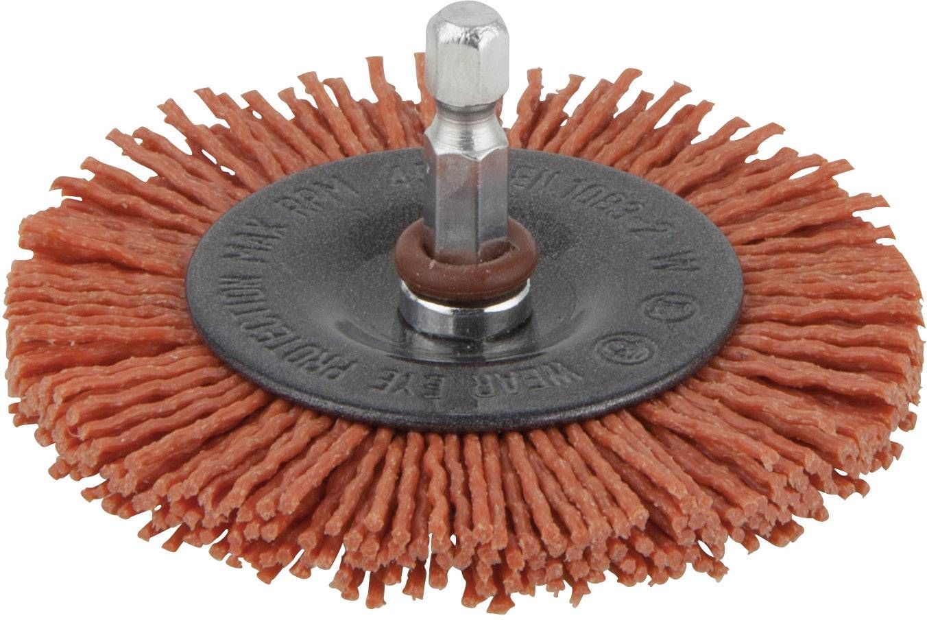 Pyöreä nylon-harja Wolfcraft; 75x10 mm; HEX 1/4'' Karhea