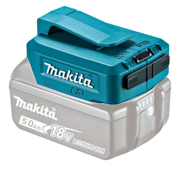 Akkuadapteri Makita 18V -> USB (x2) Puhelinten akkujen lataamiseen