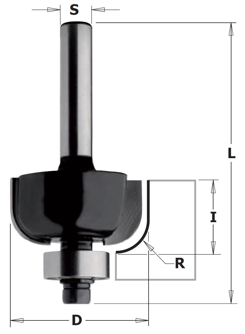 Profiilijyrsin B CMT K937-380, D-38,1 mm; laakereilla