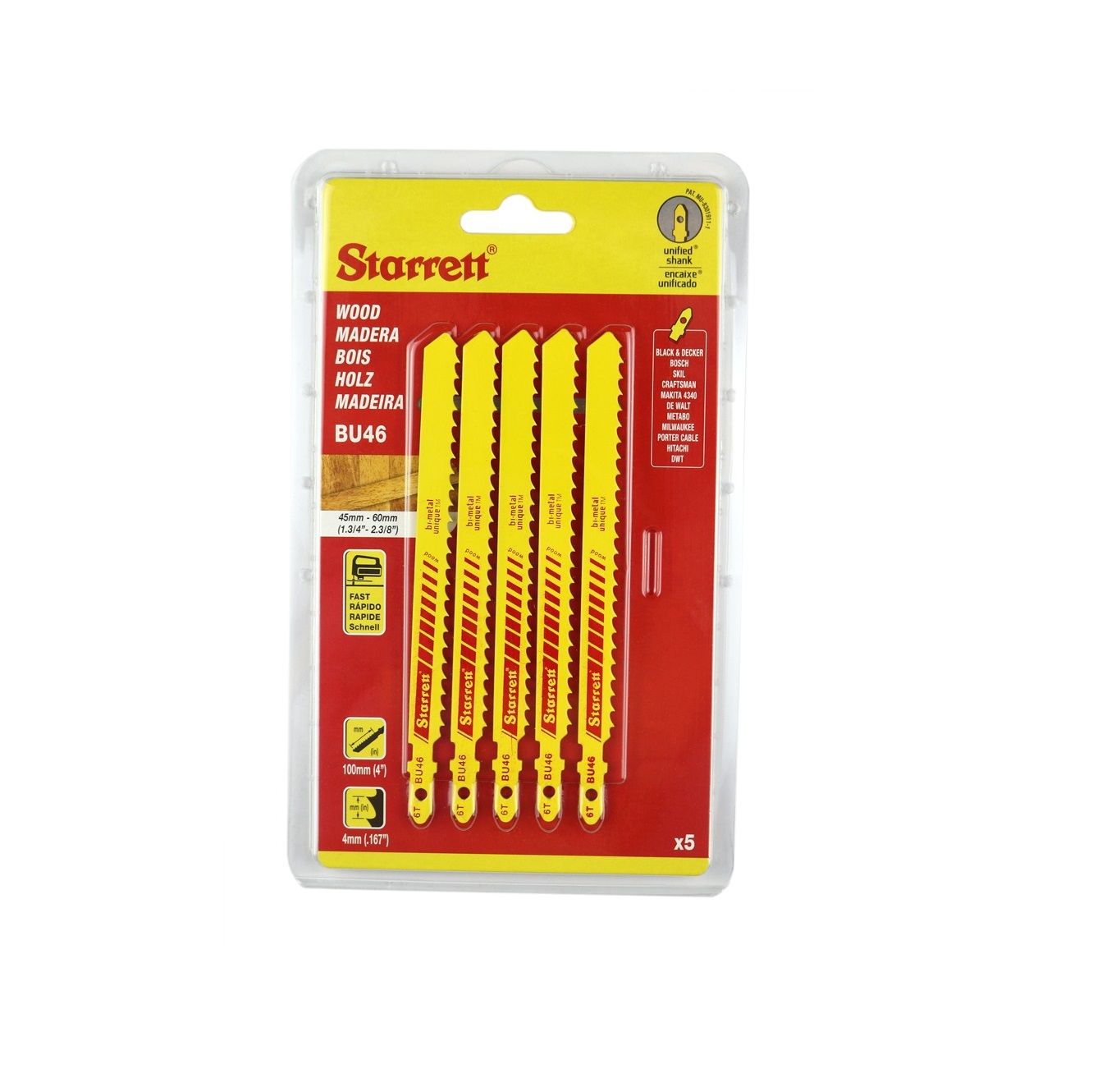 Pistosahanterä Starrett BU46; 5 kpl.