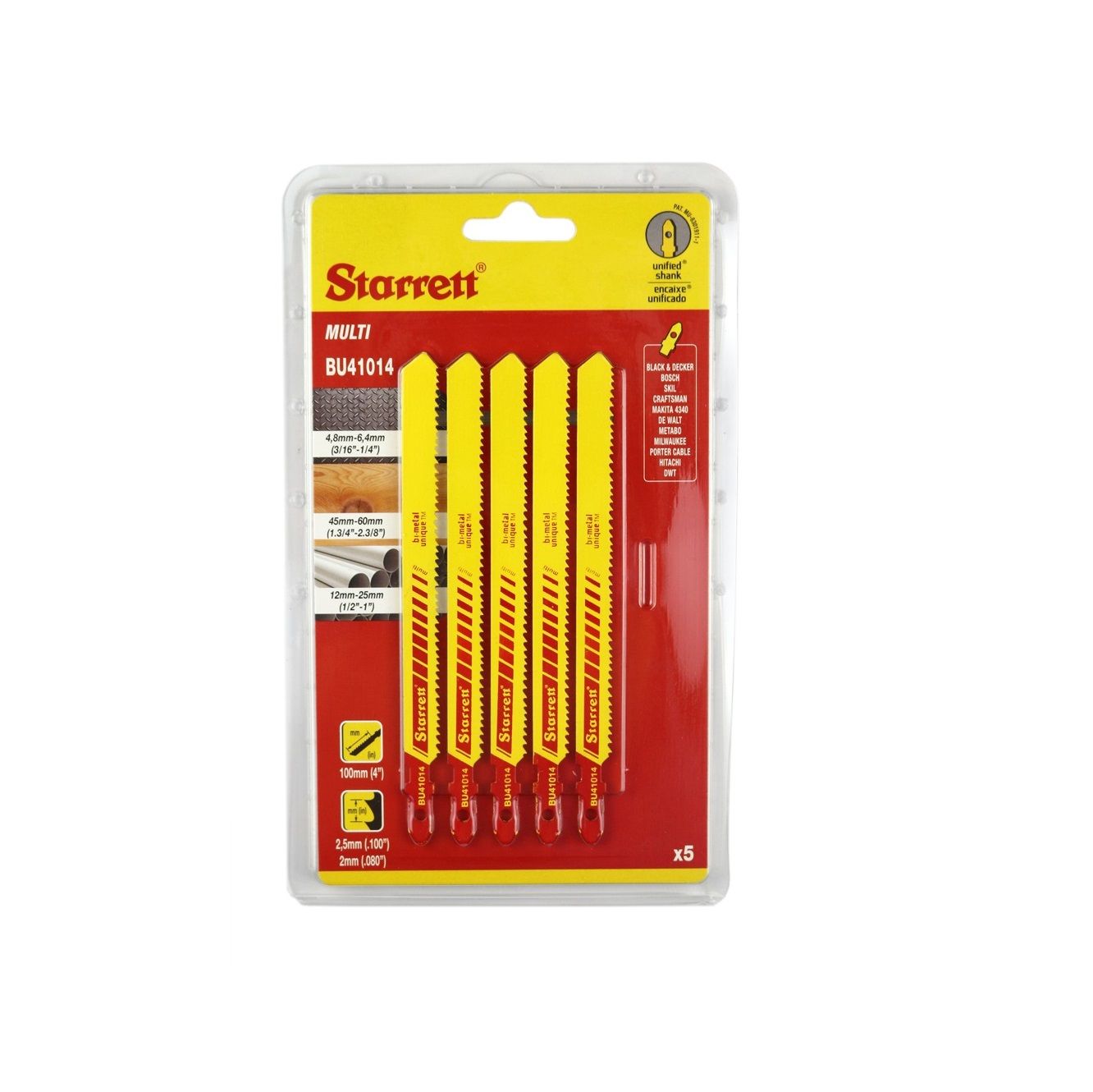 Pistosahanterä Starrett BU41014; 5 kpl.