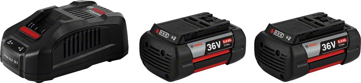 Akku Bosch GBA; 36 V; 2x6,0 Ah + Laturi GAL 3680 CV