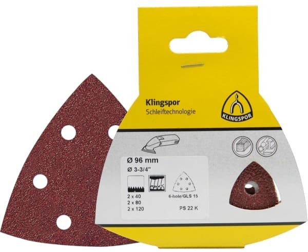Hiomapaperisetti epäkeskohiomakoneeseen Klingspor; PS 22 K; GLS 5; 150 mm; K40/80/120;...