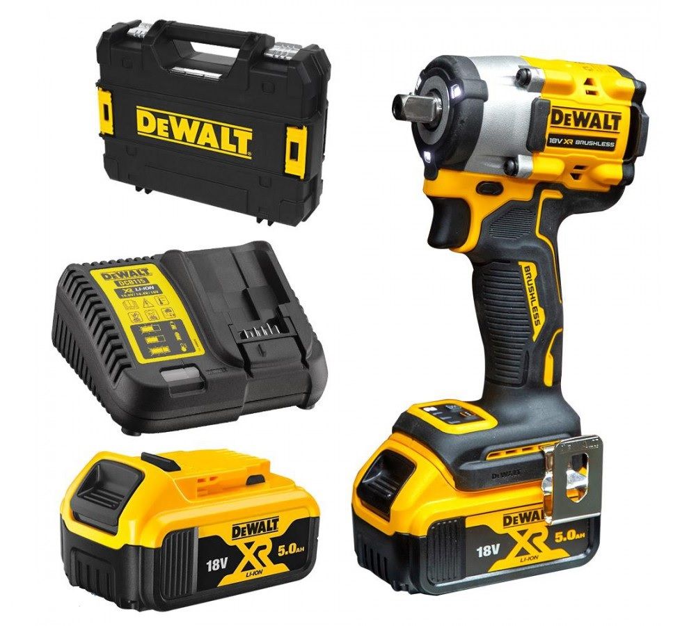 Iskumutterinväännin DeWalt DCF922P2T; 18 V; 2x5,0 Ah akku