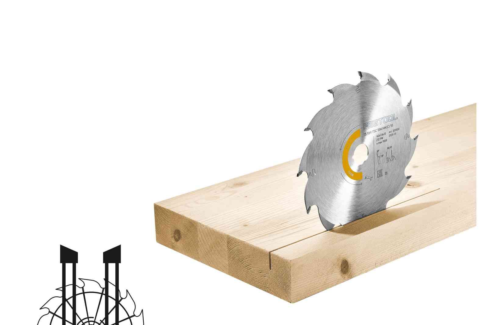 Katkaisuterä puulle Festool HW 160x1,8x20 PW12