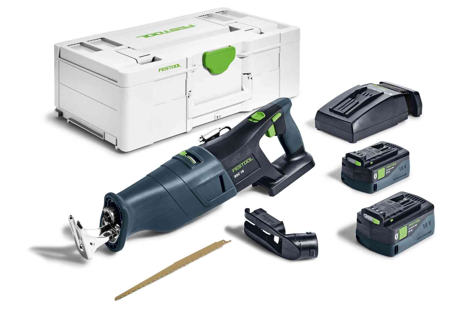 Akkupuukkosaha Festool RSC 18 5,0 EB-Plus;  18 V; 2x5,0 Ah akku