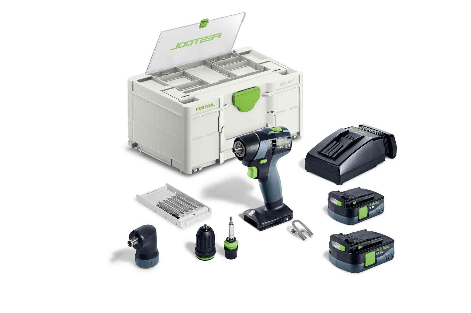 Pora/ruuvinväännin Festool QUADRIVE TDC 18/4 5,0/4,0 I-Set;  18 V; 5,0 Ah + 4,0 Ah akku