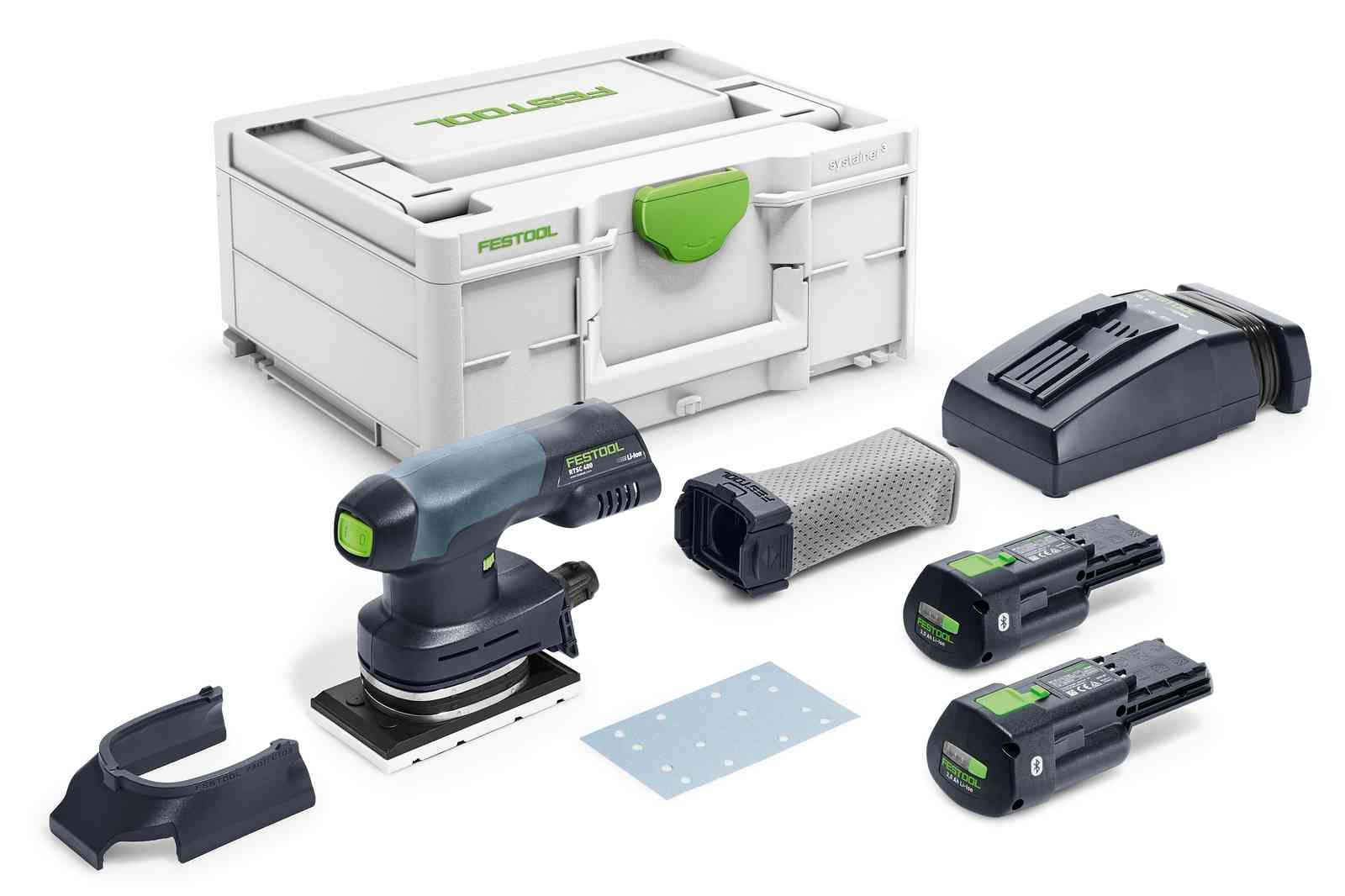 Tasohiomakone Festool Rutscher RTSC 400 3,0 I-Plus 18 V; 2x3,0 Ah akku